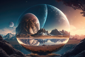 Wall Mural - Exotic Extraterrestrial Landscape