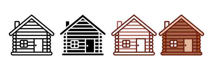 Wall Mural - Wood cabin icon. sign for mobile concept and web design. vector illustration