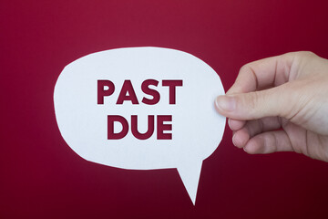 Aufkleber - Speech bubble in front of colored background with Past Due text.