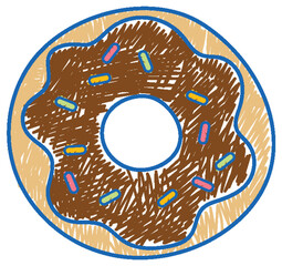 Wall Mural - Donut in pencil colour sketch simple style