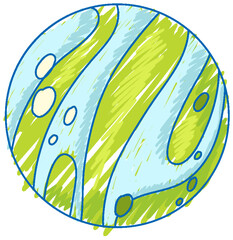 Wall Mural - earth pencil colour child scribble style