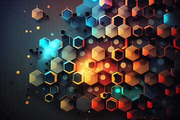 beautiful digital art abstract hexagon wallpaper background