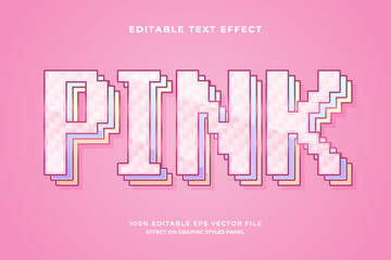 decorative editable pixel pink text effect vector design
