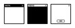 © lessspacestudio - Set of black and white web browser window notepad vector illustration in pixel art style. Empty pop up. Template paper for sticker note, memo. Isolated on white.