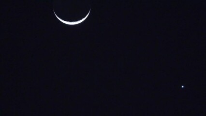 Wall Mural - Beautiful moon and star . sky .