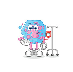 Canvas Print - cell sick in IV illustration. character vector