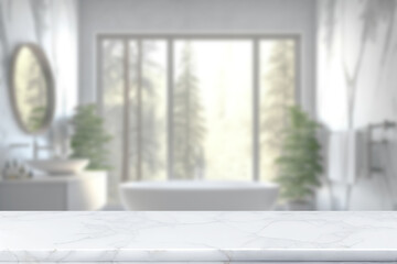 Marble counter table top in bath room background