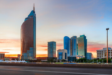 Wall Mural - The central part of the capital of Kazakhstan - the city of Astana on a cloudy summer morning