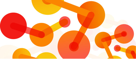 Poster - Abstract background. Round dots connected by lines. Trendy techno business template for wallpaper, banner, background or landing