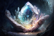 Gemstone In The Cave. Generative Ai