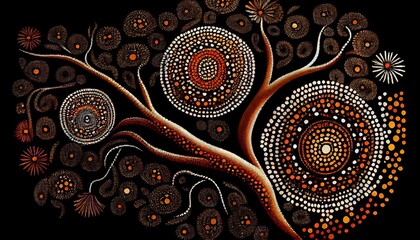 Wall Mural - Australian art in aboriginal style, Generative AI