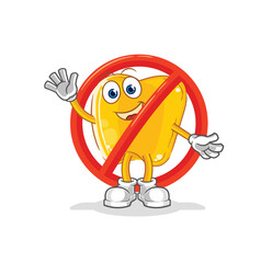 Poster - say no to gold teeth mascot. cartoon vector