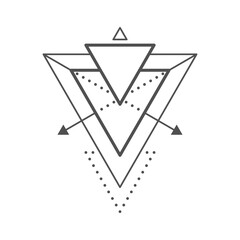 Poster - Geometric boho tattoo, hipster line ornament