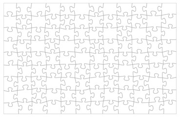 Wall Mural - Blank jigsaw puzzle grid, game or quiz template