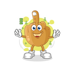 Poster - middle finger full battery character. cartoon mascot vector