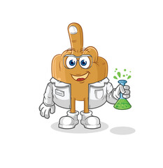 Canvas Print - middle finger scientist character. cartoon mascot vector