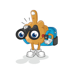 Poster - middle finger with binoculars character. cartoon mascot vector