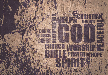 Wall Mural - Christianity religion relative words or tags cloud