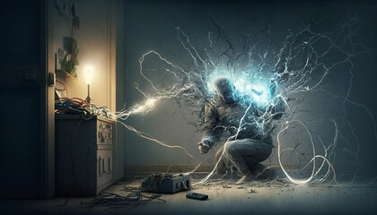 Wall Mural - electric spark