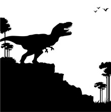 Silhouette T-rex Dinosaur Background