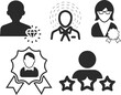 © kaif - VIP customer user icon set, VIP membership icon set black vector