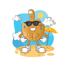 Wall Mural - middle finger sunbathing in summer. character vector