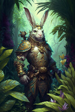 Wild Easter Celebrations: Bunny Hybrid Reigns Over The Jungle With Style - Generative Ai