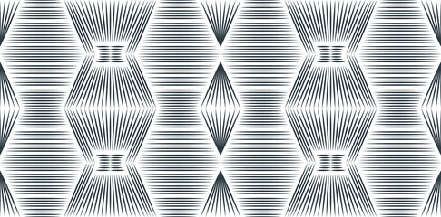 Poster - Abstract flow lines background. Striped linear pattern. Vector illustration. horizontal layout design template. 