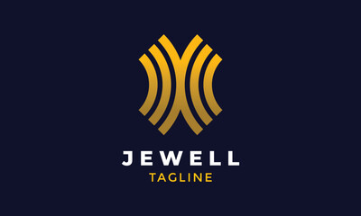 Logo vector elegant design jewelery gold concept beauty luxury lifestyle business