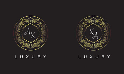 Wall Mural - AX and XA luxury logo design.