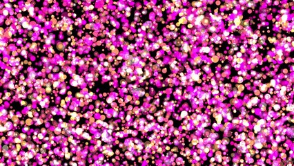 Wall Mural - vibrant pink and gold particles twinkle and tremble on a loop 4k black background at 60 fps.