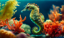 A Seahorse Floating Peacefully In The Gentle Currents