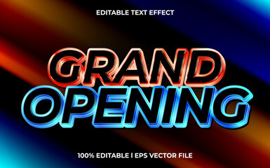 Poster - Grand opening 3d text effect and editable text, template 3d style use for business tittle