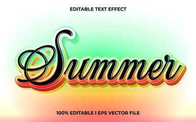 Poster - summer 3d text effect and editable text, template 3d style use for business tittle