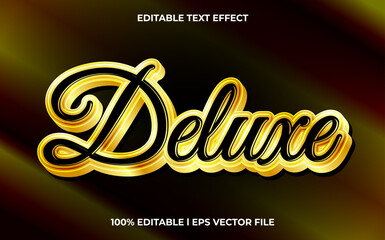 Aufkleber - Deluxe 3d text effect and editable text, gold template 3d style use for business tittle