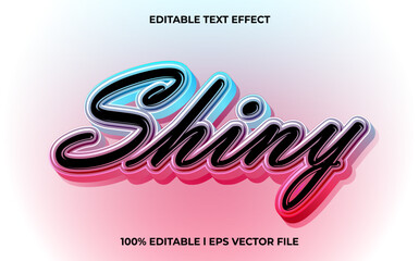 Shiny 3d text effect and editable text, template 3d style use for business tittle