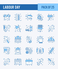 25 Labour Day. Two Color icons Pack. vector illustration.