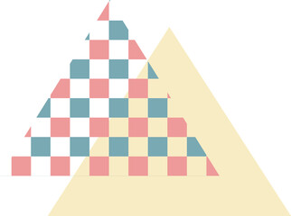 Wall Mural - Decorate the text with triangular color blocks and squares composed of Morandi colors