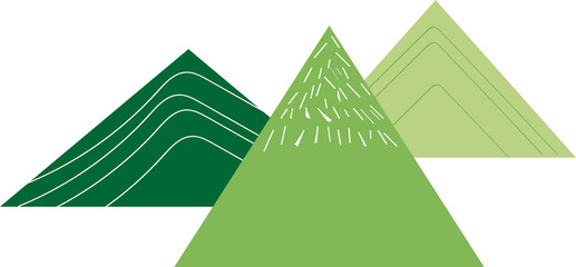 Wall Mural - Three different green mountains