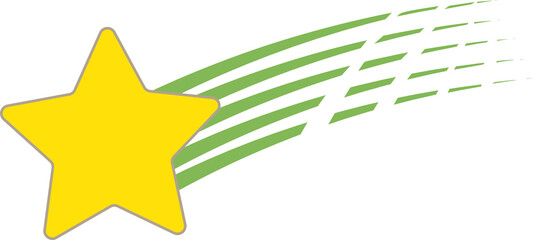 Wall Mural - Yellow star with meteor streaks, twinkle and twinkle, meteor streaks