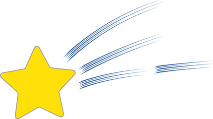 Wall Mural - Yellow star with meteor streaks, twinkle and twinkle, meteor streaks