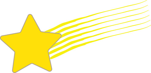 Wall Mural - Yellow star with meteor streaks, twinkle and twinkle, meteor streaks
