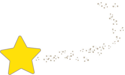 Wall Mural - Yellow star with meteor streaks, twinkle and twinkle, meteor streaks