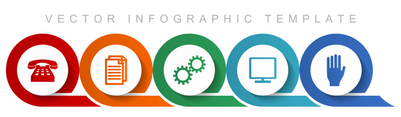Leinwandbilder - Technology icon set, miscellaneous icons such as phone, document, gears, tv and hand for webdesign and mobile applications, flat design infographic vector template in eps 10