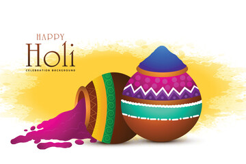 Sticker - .Indian holi traditional festival of colors card illustration background