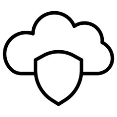 Wall Mural - cloud shield icon