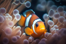 Clownfish In Anemone Ai Generative