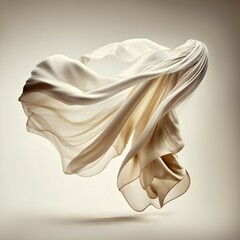 Silk cloth flying in the wind. Textile wave.
