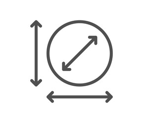 Poster - Circle area line icon. Territory dimension sign. Round lap measurement symbol. Quality design element. Linear style circle area icon. Editable stroke. Vector