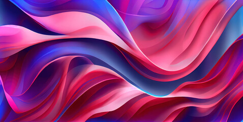 Colorful wavy abstract background, smooth watercolor lines, created with Generative AI technology